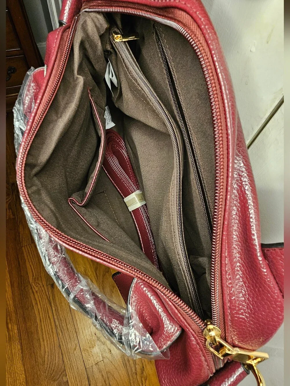 Burgandy Satchel Cross Body Handbag